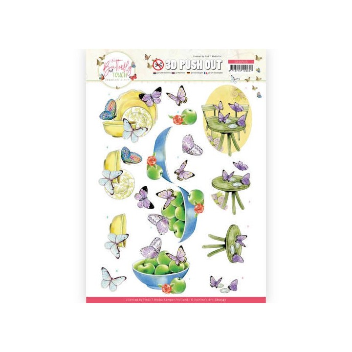 (SB10545)3D Push Out - Jeanine's Art - Butterfly Touch - Purple Butterfly