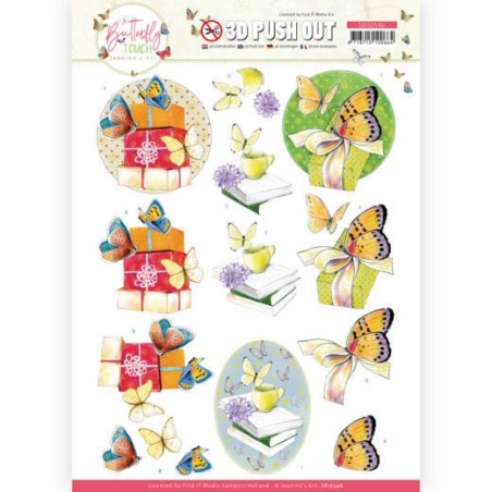 (SB10546)3D Push Out - Jeanine's Art - Butterfly Touch - Yellow Butterfly