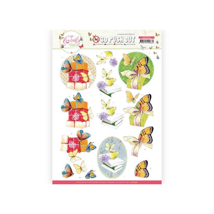 (SB10546)3D Push Out - Jeanine's Art - Butterfly Touch - Yellow Butterfly