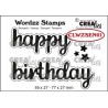 (CLWZSEN01)Crealies Clearstamp Wordzz Happy Birthday 77x27mm