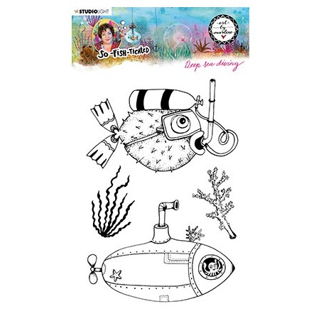 (ABM-SFT-STAMP12)Studio light ABM Clear Stamp Deep sea diving So-Fish-Ticated nr.12
