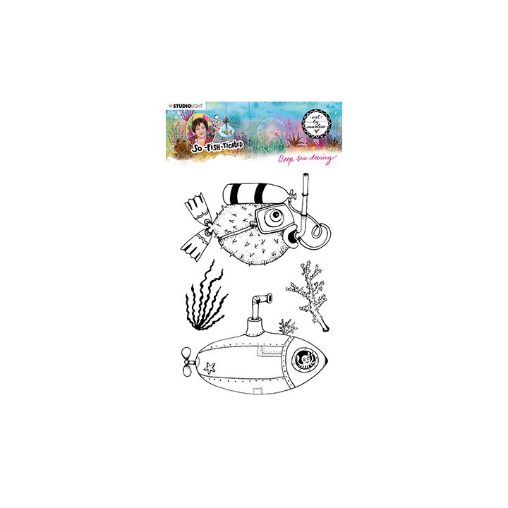 (ABM-SFT-STAMP12)Studio light ABM Clear Stamp Deep sea diving So-Fish-Ticated nr.12