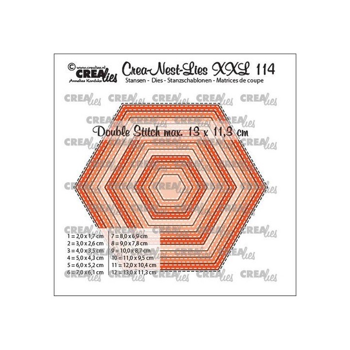 (CLNestXXL114)Crealies Crea-nest-dies XXL Hexagons CLNestXXL114