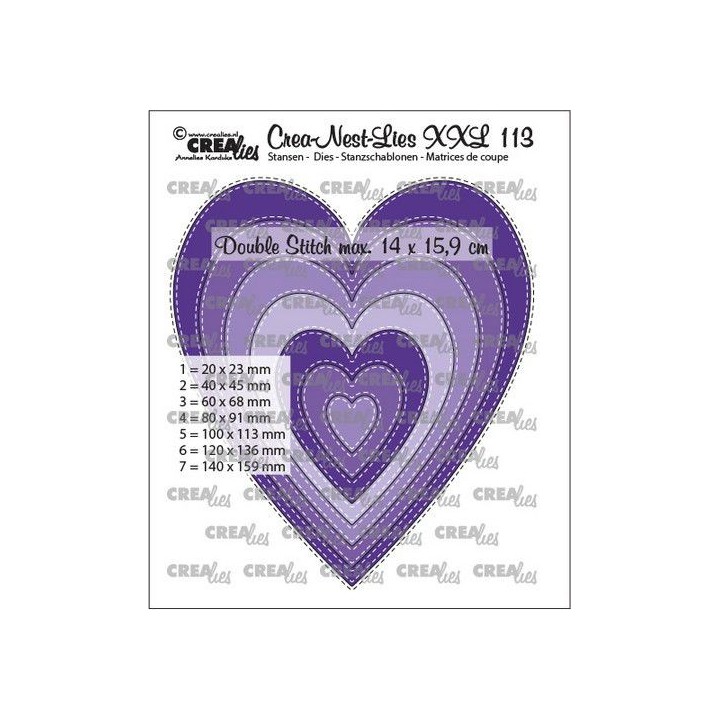 (CLNestXXL113)Crealies Crea-nest-dies XXL Slim hearts