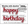 (CLWZEN01)Crealies Wordzz with Shadow Happy Birthday