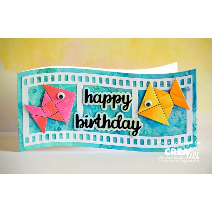 (CLWZEN01)Crealies Wordzz with Shadow Happy Birthday