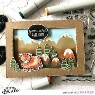(HFD0353)Heffy Doodle Highland Honeys Clear Stamps
