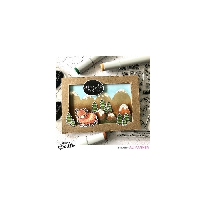 (HFD0353)Heffy Doodle Highland Honeys Clear Stamps