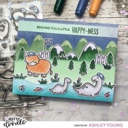 (HFD0353)Heffy Doodle Highland Honeys Clear Stamps