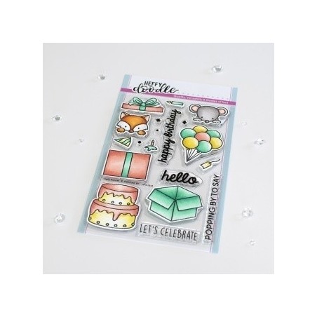 (HFD0343)Heffy Doodle Popping By Clear Stamps