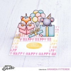 (HFD0343)Heffy Doodle Popping By Clear Stamps