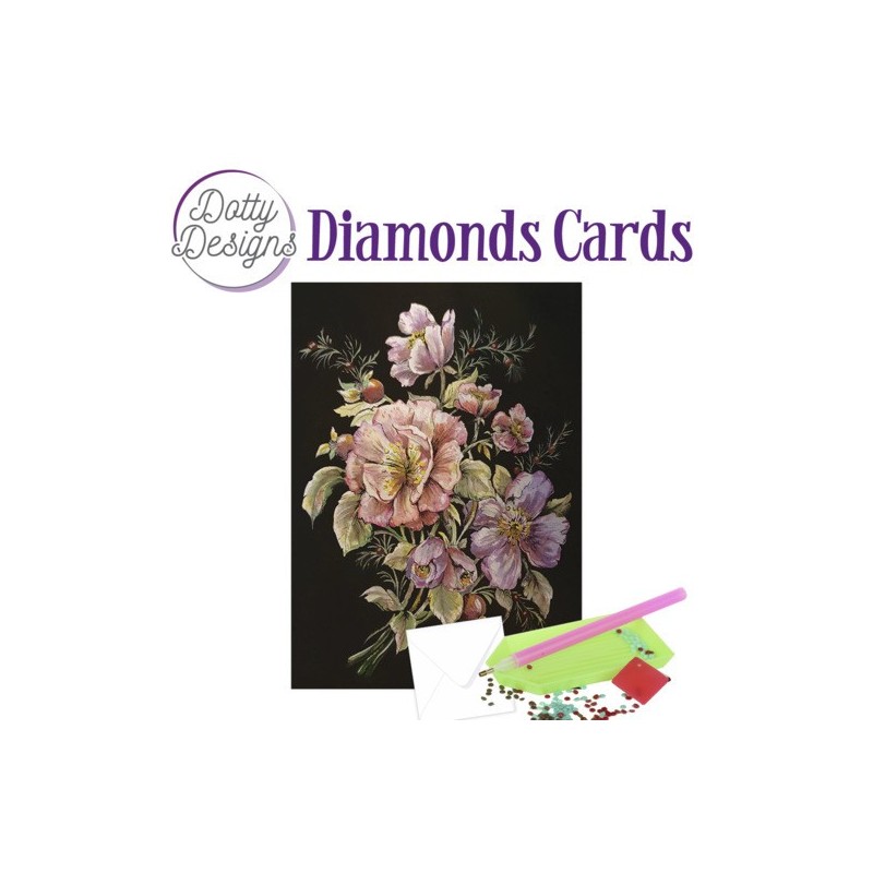 (DDDC1025)Dotty Designs Diamond Cards - Roses in Black
