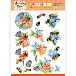 (SB10558)3D Push Out - Jeanine's Art - Humming Bees -Bees and Bumblebee