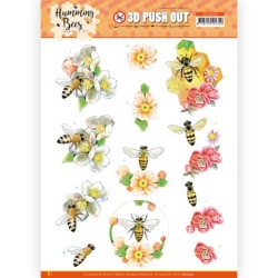 (SB10559)3D Push Out - Jeanine's Art - Humming Bees - Bee Queen
