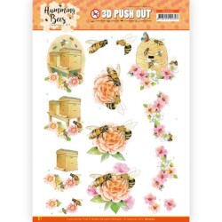 (SB10560)3D Push Out - Jeanine's Art - Humming Bees - Beehive