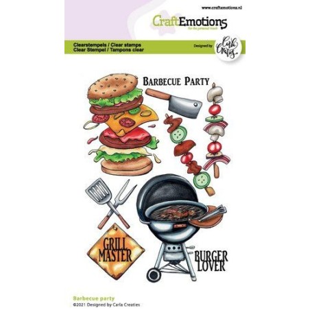 (1511)CraftEmotions clearstamps A6 - Barbecue party Carla Creaties