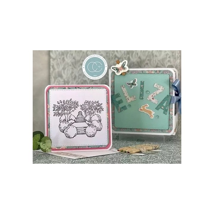 (CCSTMP061)Craft Consortium Secret Garden Topiary Clear Stamps
