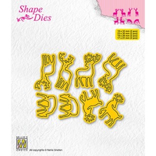 (SD208)Nellie's shape dies Set of mini dies Deer-1