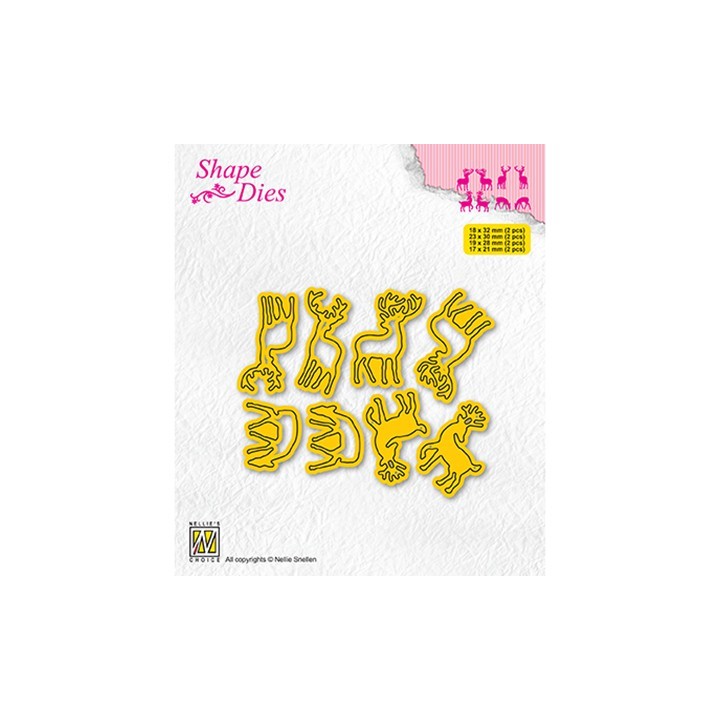 (SD208)Nellie's shape dies Set of mini dies Deer-1