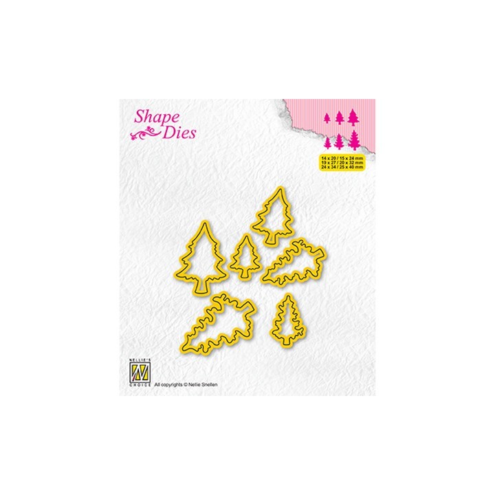 (SD211)Nellie's shape dies Set of  mini dies Pinetrees-2