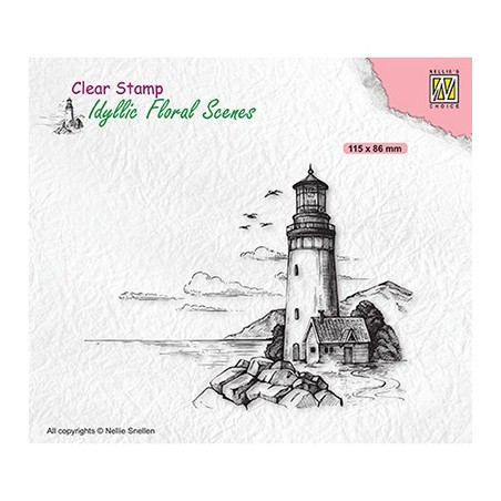 (IFS040)Nellie`s Choice Clearstamp - Idyllic Floral Summer Light house