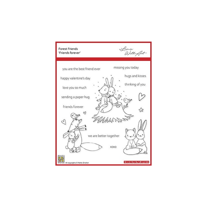 (FFECS001)Nellie`s Choice Clearstamp - Set 1: Friends forever