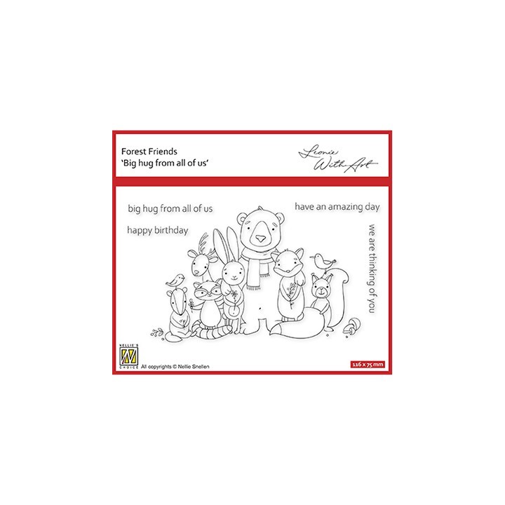 (FFECS002)Nellie`s Choice Clearstamp - Set 2: Big hug from all of us