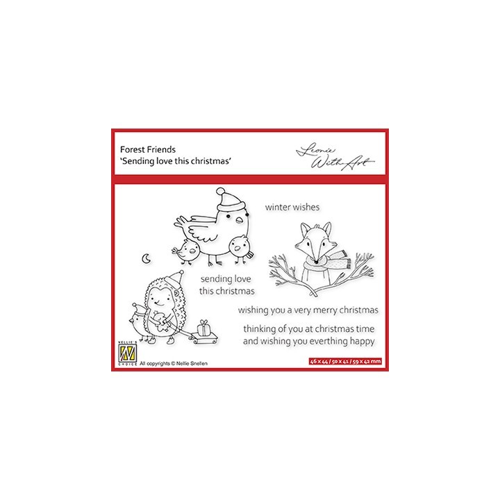 (FFECS004)Nellie`s Choice Clearstamp - Set 4: Sending love this Christmas