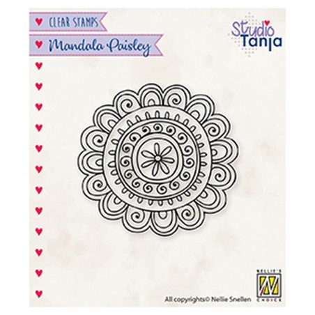 (CSMAN009)Nellie`s Choice Clearstamp - Mandala's Paisley flower