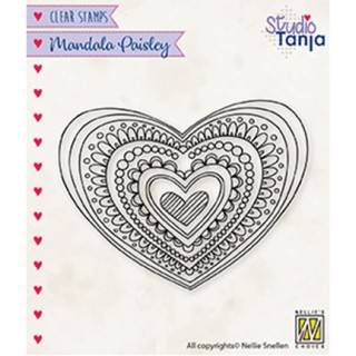 (CSMAN012)Nellie`s Choice Clearstamp - Mandala's Paisley heart