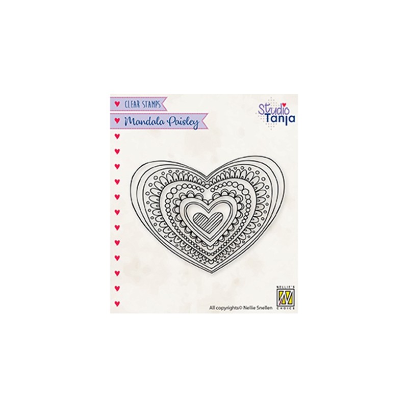 (CSMAN012)Nellie`s Choice Clearstamp - Mandala's Paisley heart