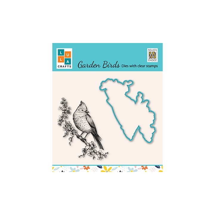 (HDCS011)Snellen Design Clearstamp +dies  - Garden bird-3