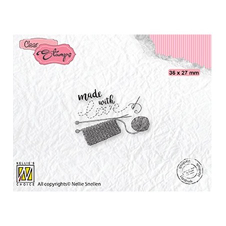 (DTCS033)Nellie's Choice Clear stamps Text Made with love-2
