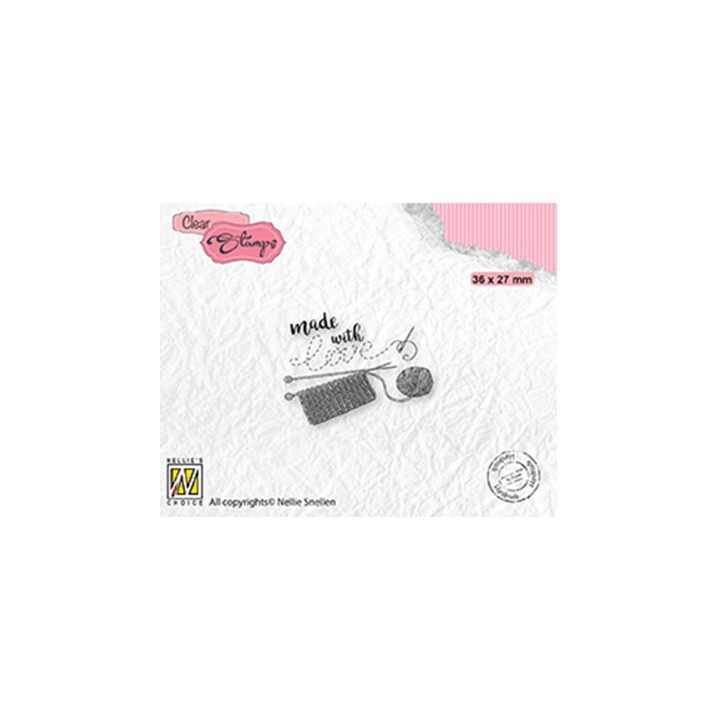 (DTCS033)Nellie's Choice Clear stamps Text Made with love-2
