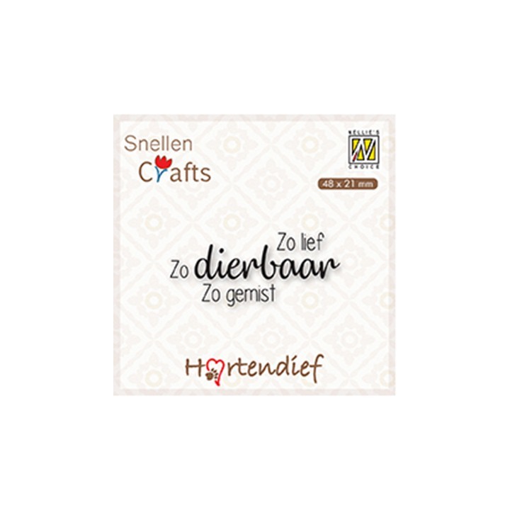 (DTPCS001)Nellie's Choice Clear stamps Text Zo lief, Zo dierbaar Zo gemist