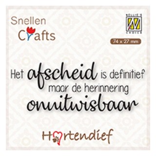 (DTPCS004)Nellie's Choice Clear stamps Text Afscheid is definitief maar de herinnering.