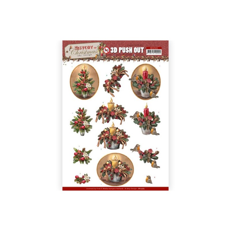 (SB10565)3D Push Out - Amy Design - History of Christmas - Christmas Candles