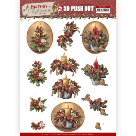 (SB10565)3D Push Out - Amy Design - History of Christmas - Christmas Candles