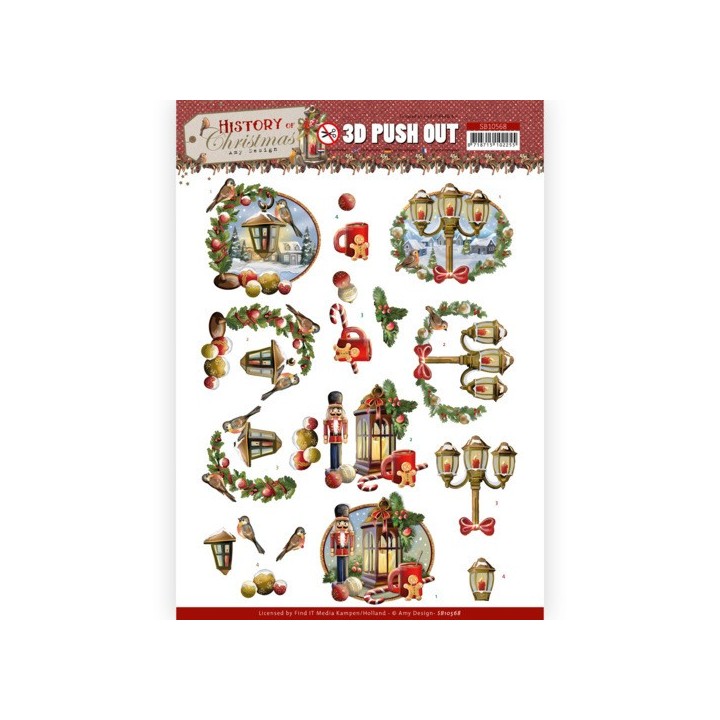 (SB10568)3D Push Out - Amy Design - History of Christmas - Christmas Lanterns