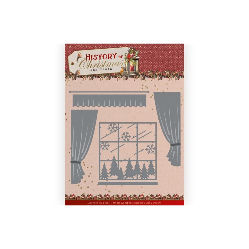 (ADD10243)Dies - Amy Design - History of Christmas - Window with Curtains
