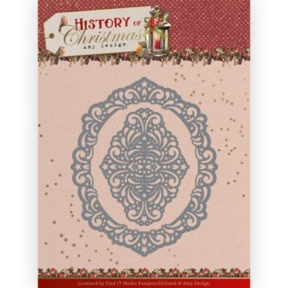 (ADD10245)Dies - Amy Design - History of Christmas - Lacy Christmas Oval