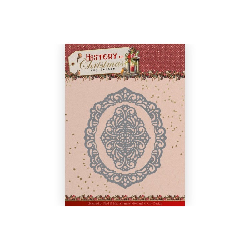 (ADD10245)Dies - Amy Design - History of Christmas - Lacy Christmas Oval