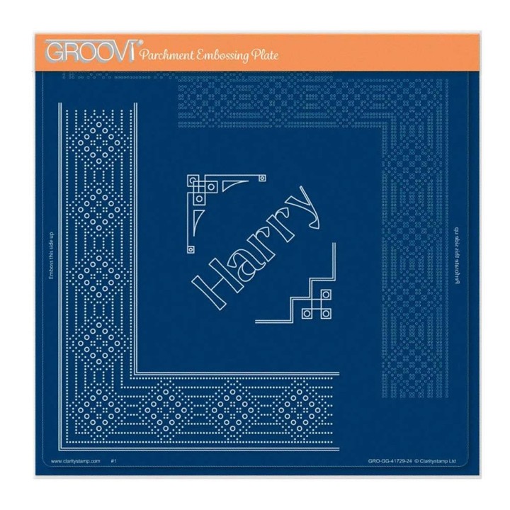 (GRO-GG-41729-24)Groovi Plate A4 PIERCING GRID PRINCE HARRY LACE DUET