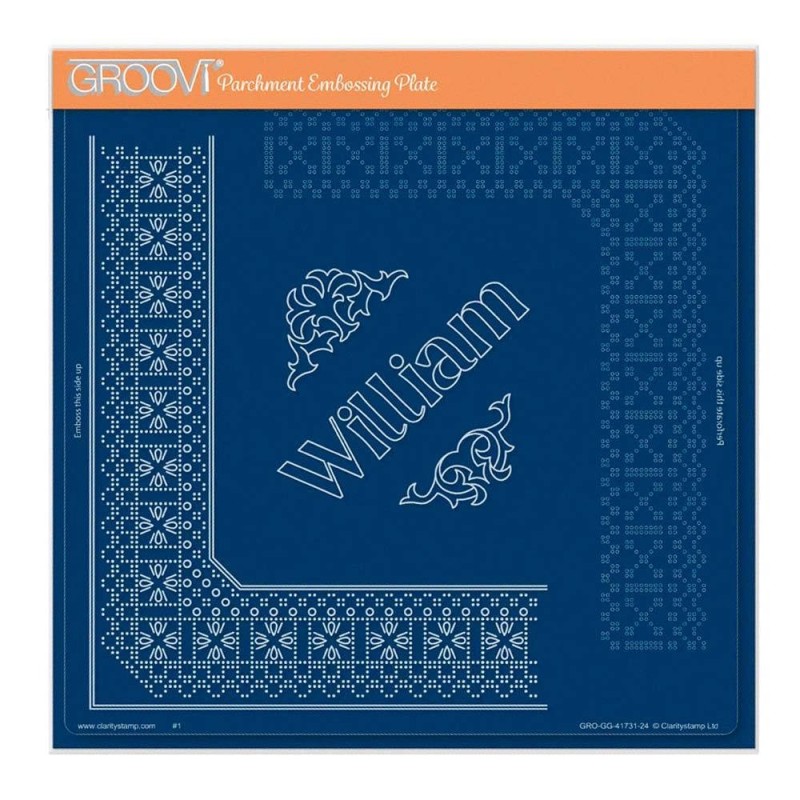 (GRO-GG-41731-24)Groovi Plate A4 PIERCING GRID PRINCE WILLIAM LACE DUET