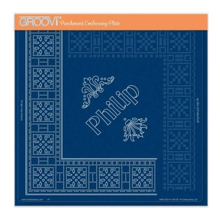 (GRO-GG-41730-24)Groovi Plate A4 PIERCING GRID PRINCE PHILIP LACE DUET