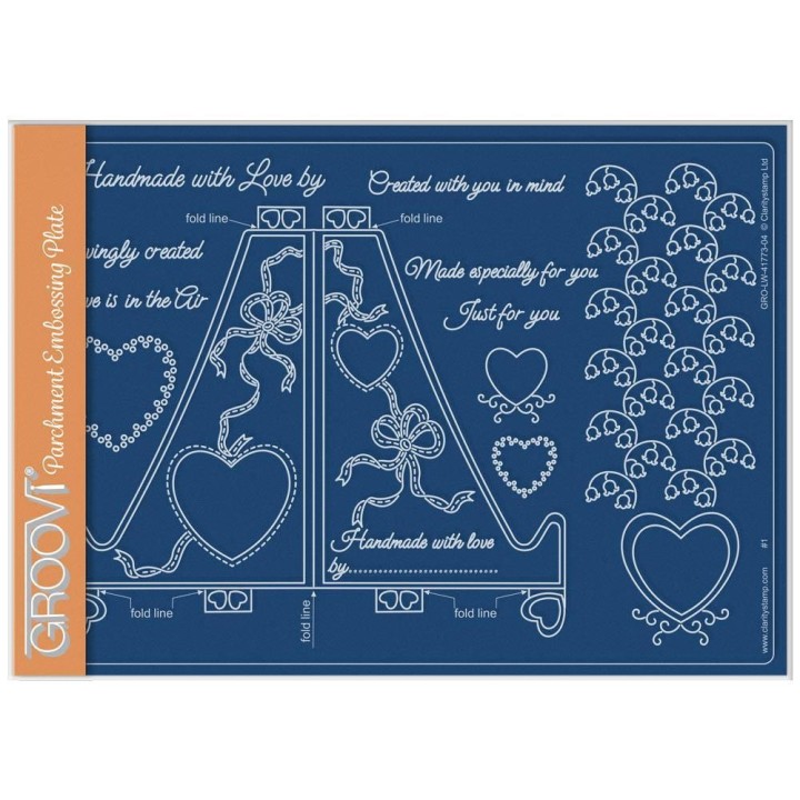 (GRO-LW-41773-04)Groovi Plate A5 LINDA'S FOLDED HEART STAND