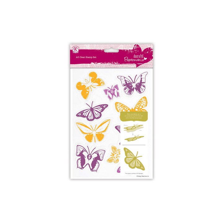 (PMA 907322)Clear stamps set papillons 10P
