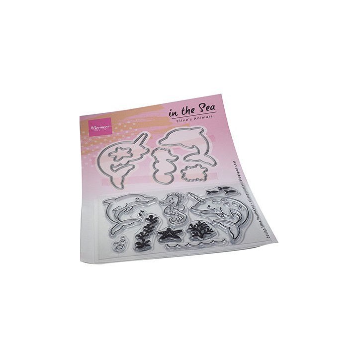 (ec0190)Clear Stamp & dies Eline's Animals - In the sea
