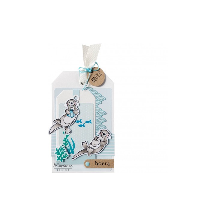 (ec0191)Clear Stamp & dies Eline's Animals - Otters