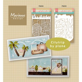 (PS8098)Marianne Design Craft stencil: Slimline city